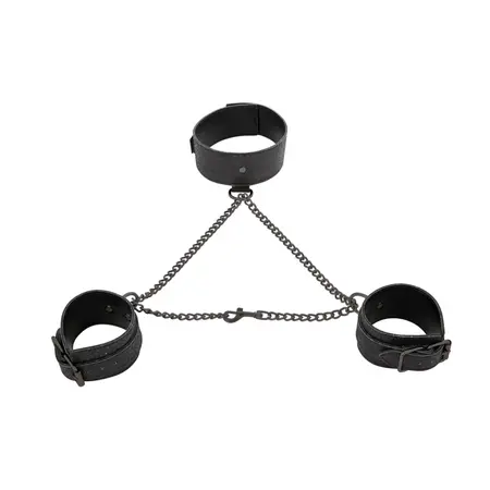 Sportsheets Shadow Sparkle Collar & Cuff Set - Adjustable, Nickel-Free Chain