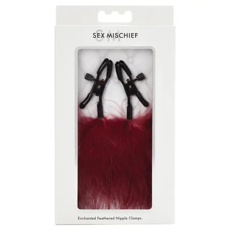 S&M Enchanted Adjustable Feather Clamp Set - Black & Silver, 6 cm