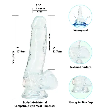 BMS Factory Crystal Addiction Clear Intimate Model 18cm TPE Suction Cup