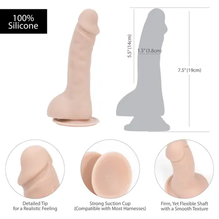 Addiction Brad 19 cm Anatomical Model with Suction Cup Beige Silicone