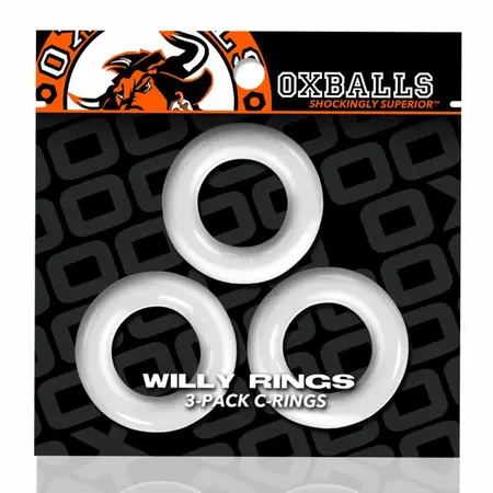 Oxballs Willy Rings 3-Pack White - Durable Flexible Silicone Support Rings