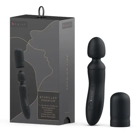B Swish Bthrilled Premium Noir Intimate Wand, Waterproof, USB Charging