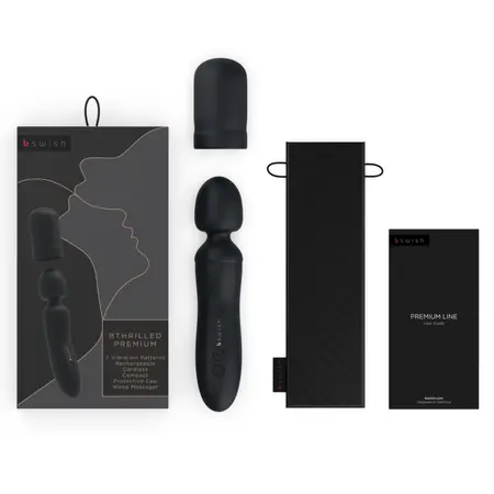 B Swish Bthrilled Premium Noir Intimate Wand, Waterproof, USB Charging