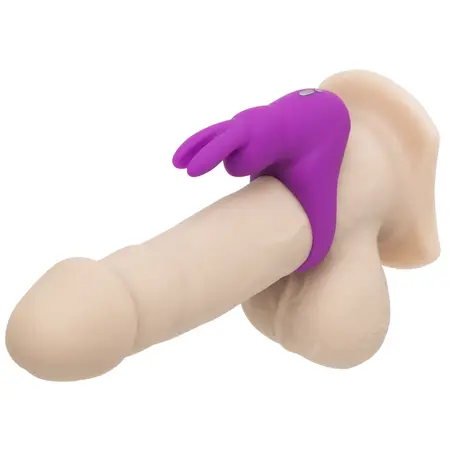 Happy Rabbit Rechargeable Vibrating Ring Black - 12 Modes Silicone System