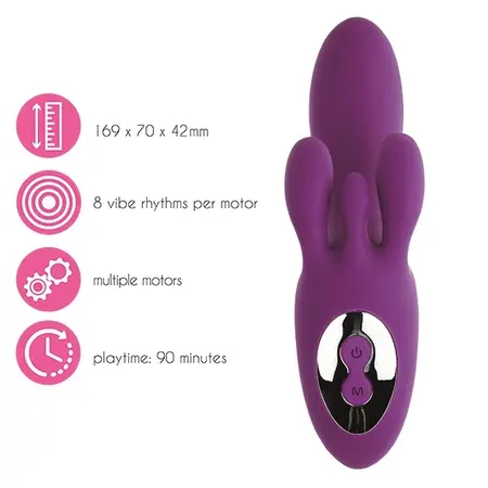 FeelzToys TriVibe Purple Multi-Motor Intimate Massager 169mm