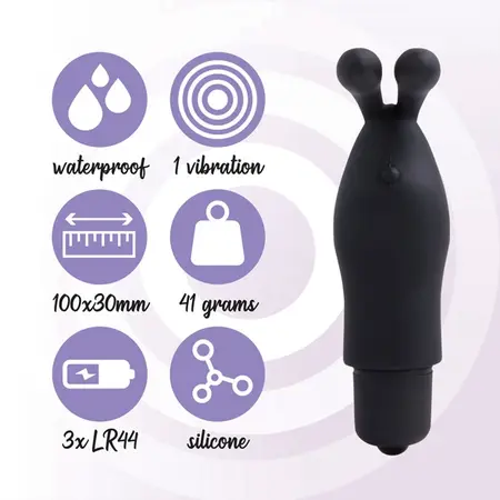 FeelzToys Magic Finger Black - Silicone Finger Device, Waterproof, 100mm