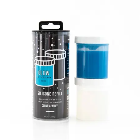 Clone-A-Willy Blue Glow Silicone Refill - Luminous Intimate Casting Kit Material