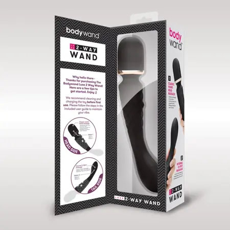 Bodywand Luxe 2-Way Wand Black - Dual-Ended Silicone Massager