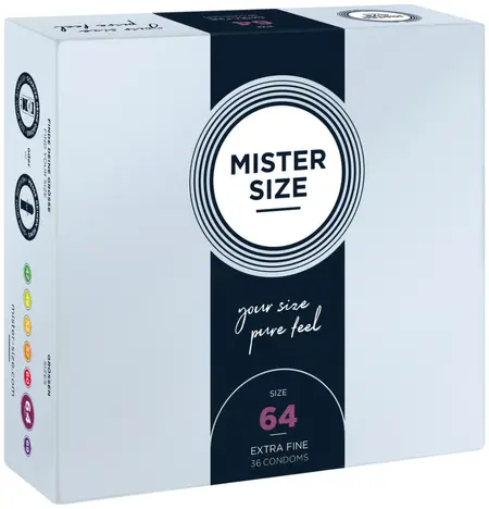 Mister Size 64 mm - Large Size Latex Condoms, 36-Pack