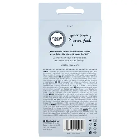 Mister Size 47 mm Anatomically Tailored Condoms 10-Pack