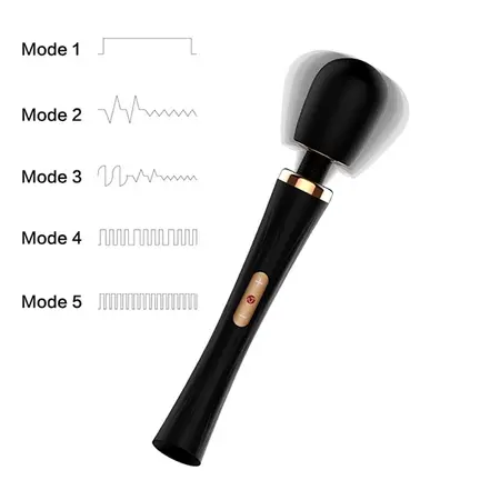 Nomi Tang Power Wand Black - Cordless Silicone Massager, 5 Modes