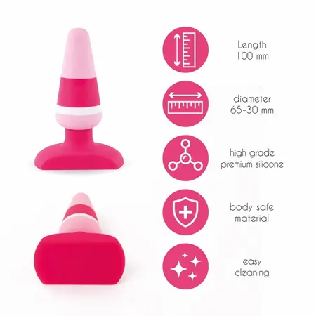 FeelzToys Plugz Colors No. 2 Pink Silicone Plug, 9cm, Medical Grade
