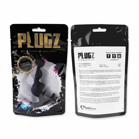 FeelzToys Plugz Black No. 4 - Medical Silicone Anal Plug, 9 cm