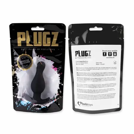 FeelzToys Plugz Black No. 2 Intimate Silicone Plug, Medium Size