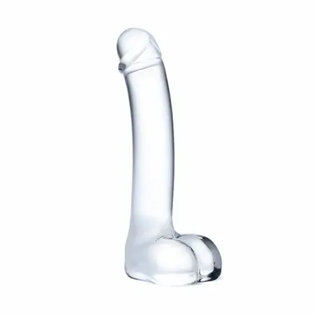 Glas Realistic Curved Glass Intimate Massager 17.8 cm - Ribbed Tip