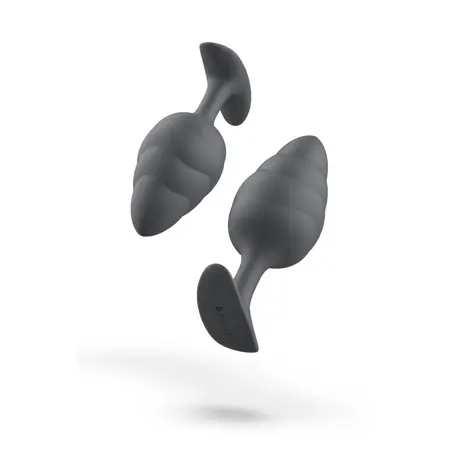 B Swish Bfilled Basic Plus Wave Slate - Anatomical Plug, Silicone, 10.8 cm