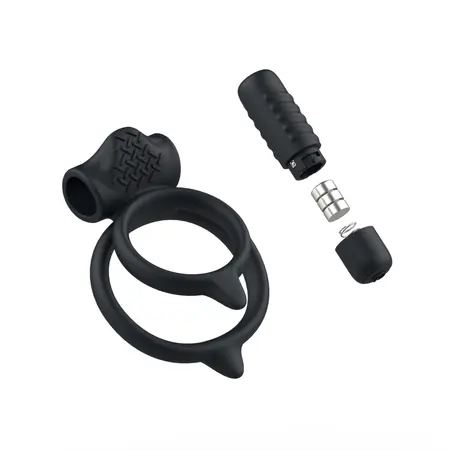B Swish Bcharmed Basic Plus Black Silicone Dual Stimulation Ring