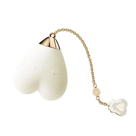 ZALO Baby Heart Vanilla White App-Controlled Massager, 18K Gold Accent