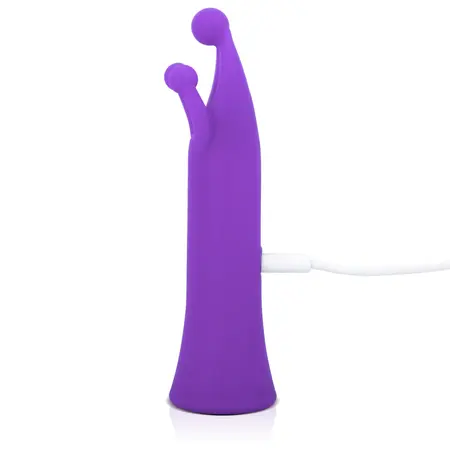 The Screaming O Charged Trident Purple - 3-Point Rechargeable Silicone Massager