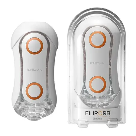 Tenga Flip Orb Orange Crash Intimate Device with Flexible Nodes