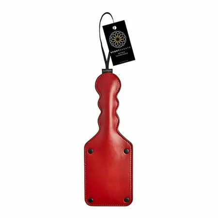 Sportsheets Saffron Square Paddle - Durable Synthetic Leather, Red/Black