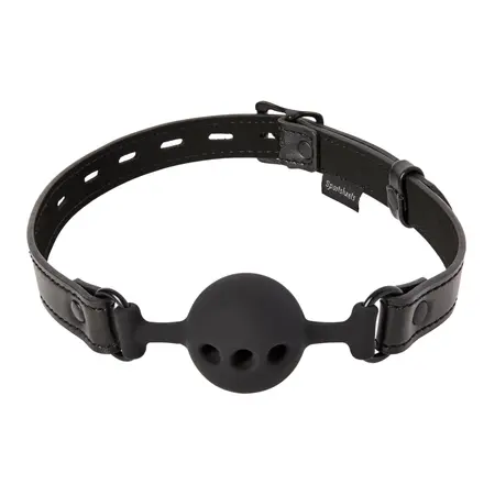 Sportsheets Saffron Adjustable Breathable Ball Gag Red PU Leather