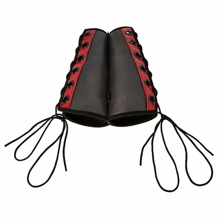 Sportsheets Saffron Gauntlet Adjustable Wrist Cuffs - Red PU Leather