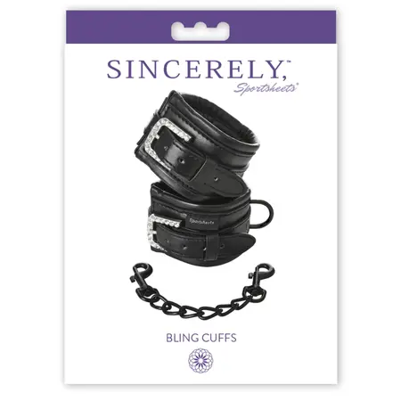 Sportsheets Sincerely Bling Cuffs Adjustable Sparkling Design 25.4cm