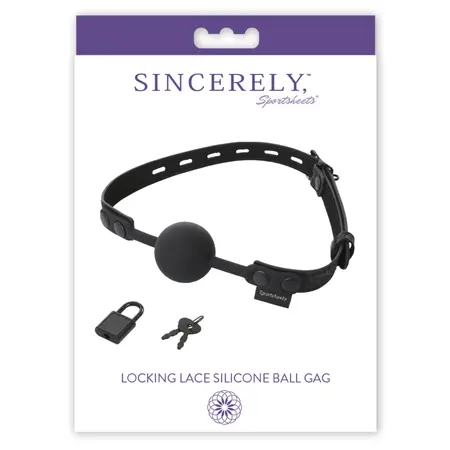 Sportsheets Sincerely Locking Lace Silicone Ball Gag - Adjustable Design