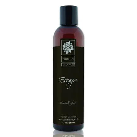 Sliquid Balance Escape Massage Oil 255ml - Unscented Natural Formula