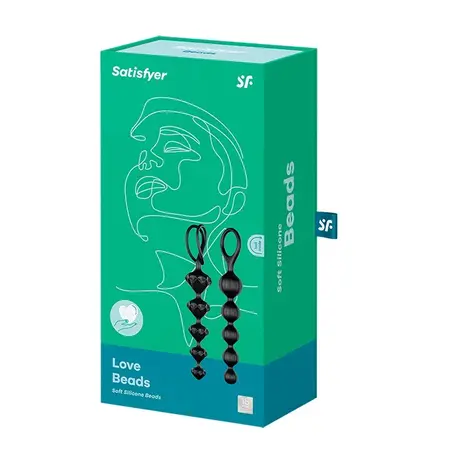 Satisfyer Love Beads Black - Set of 2 Flexible Silicone Bead Models