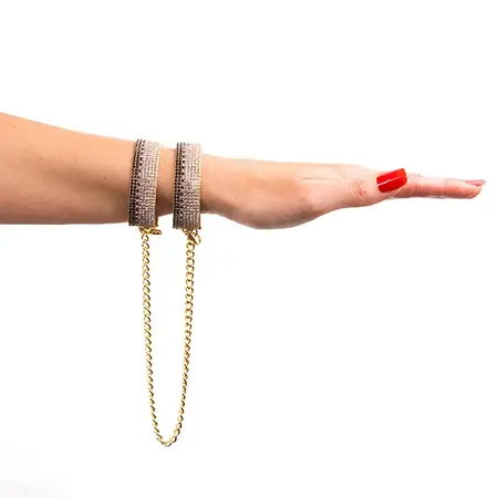 Rianne S Diamond Style Handcuffs - Elegant Adjustable Model, Silver