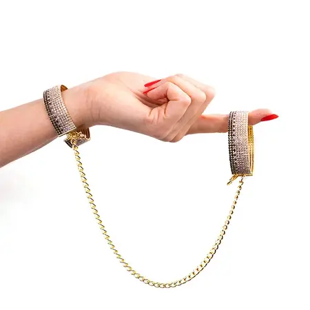 Rianne S Diamond Style Handcuffs - Elegant Adjustable Model, Silver