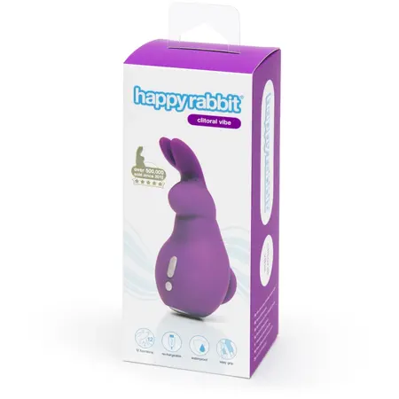 Happy Rabbit Mini Ears Intimate Vibe Purple Rechargeable Silicone 11.4cm