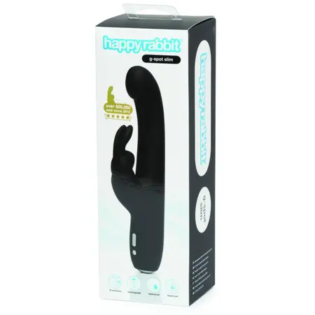 Happy Rabbit Slimline G-Spot Intimate Massager Black Silicone USB