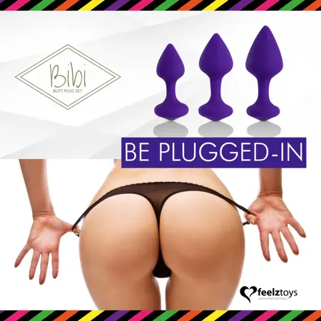 FeelzToys Bibi Set of 3 Silicone Intimate Plugs Purple