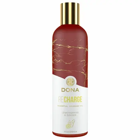 Dona Massage Oil Recharge Lemongrass & Ginger 120ml - Vegan Natural Formula