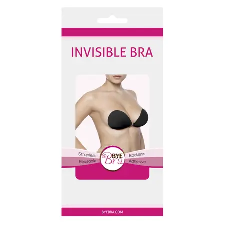 Bye Bra Invisible Bra Cup C Black - Reusable Adhesive System