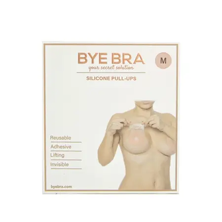 Bye Bra Silicone Pull-Ups Nude Transparent 10cm Reusable Lifting Pads