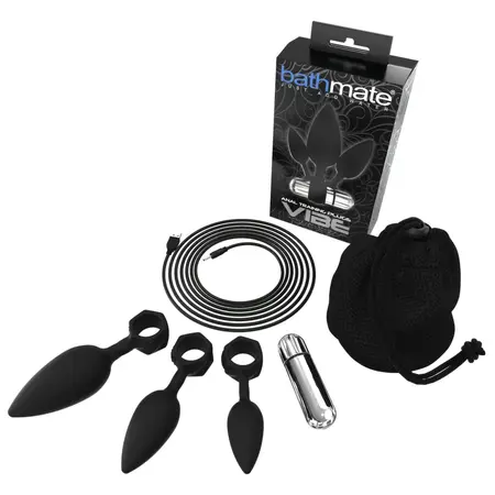 Bathmate Anal Training Plugs Vibe Set - Ergonomic Silicone, 3 Sizes