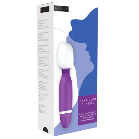 B Swish Bthrilled Classic Wand Massager Purple 20cm - 5 Modes