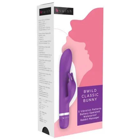 B Swish Bwild Classic Bunny Silicone Intimate Massager Purple 15.2cm
