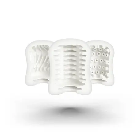 Mystim MasturbaTIN Ribbed Rita - Intimate Compact Device, White, 12 cm
