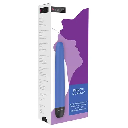 B Swish Bgood Classic Denim Blue - 5-Mode Waterproof Personal Massager 17.8cm