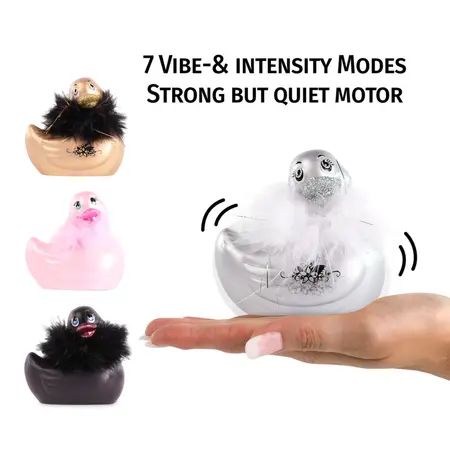 Big Teaze Toys I Rub My Duckie 2.0 Paris Massaging Duck, Silver