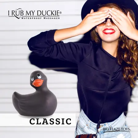 Big Teaze Toys I Rub My Duckie 2.0 Classic Black Waterproof Massager