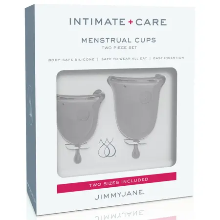Jimmyjane Menstrual Cups Clear - Ergonomic Reusable Silicone Set