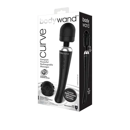 Bodywand Curve Rechargeable Wand Massager Black - Flexible Design