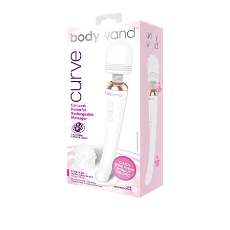 Bodywand Curve Rechargeable Wand Massager White - Ergonomic Design