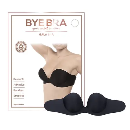 Bye Bra Gala Bra Cup C Black - Strapless Self-Adhesive Underwired Bra